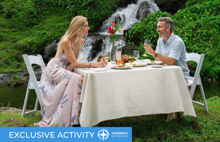 A delightful combination of good food, beautiful scenery, and peaceful relaxation.